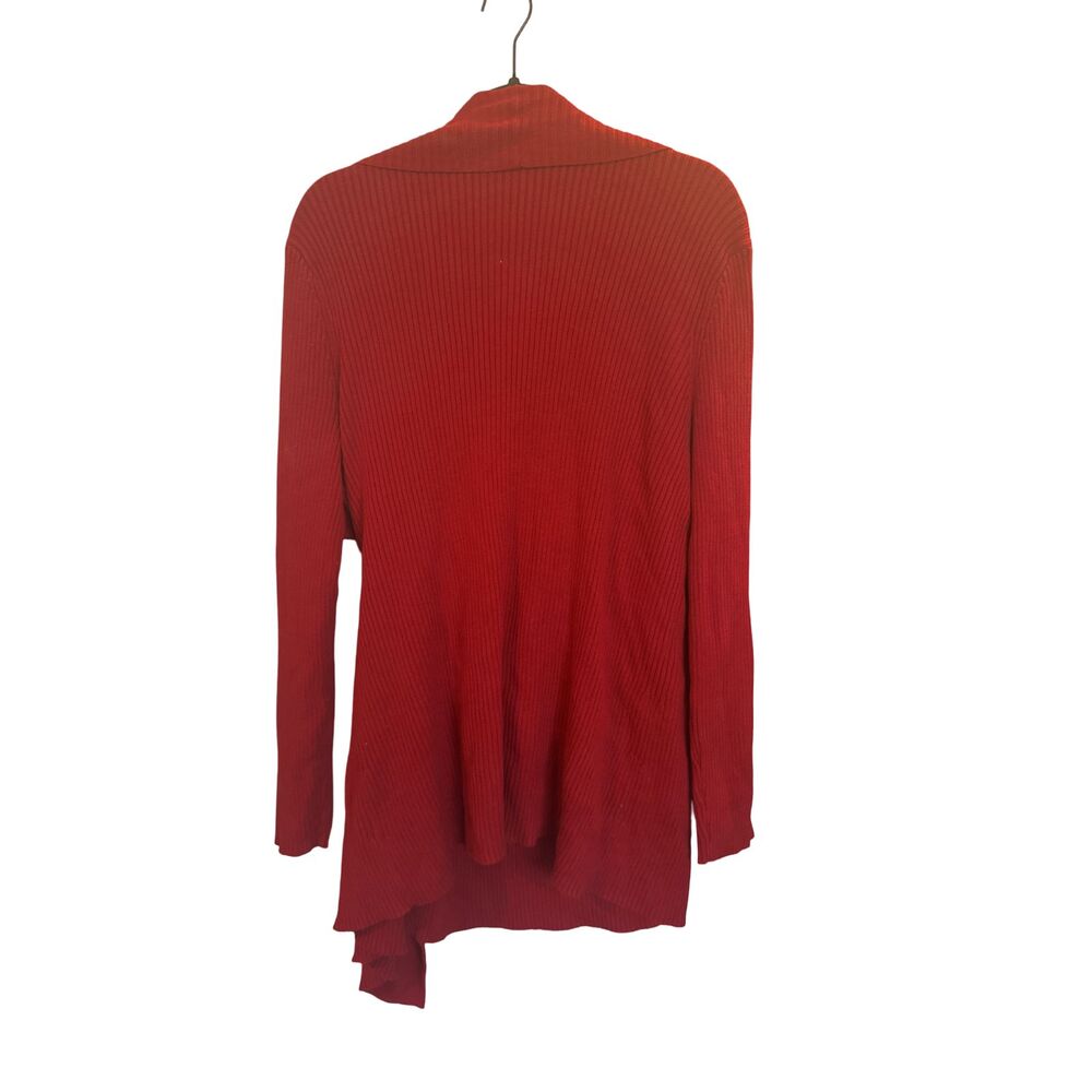 LAUREN by Ralph Lauren Red Wrap Front Buckle Cardigan Sweater 1X Plus - Picture 7 of 8